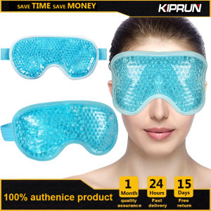 KIPRUN หน้ากากตาเจลมาส์กตาแบบเย็นพร้อมเจลบีดนำกลับมาใช้ใหม่ได้หน้ากากปิดตาบำบัดด้วยความเย็นแพ็คเย็นร้อนร้อนร้อนร้อนเย็นประคบเย็นผ่อนคลาย