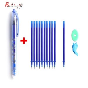 1+10/Set Erasable Pen Set Gel-ink 0.5MM Magic Gel Pen Set Stationery Office School Supplies Gifts 8 Colors Ink Erasable Pen