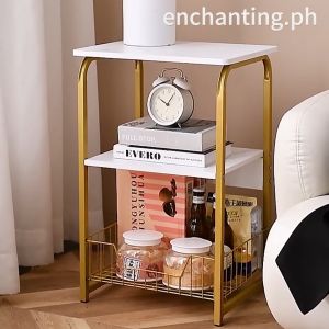 3-Tier Side Table Coffee table for Sofa Veneer Table for Living Room Bedside Table Cabinet Nordic Nightstand for Bedroom