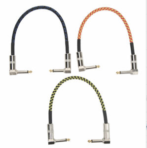 3Pcs Guitar Effect Pedal Patch Cable AUX Cable 6.35mm Cord Low Noise Shielded Audio Cable Electric Guitar Color Braided Cable