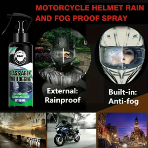 KJM 100ml Motorcycle Helmet Anti-Fog Spray - Anti-Rain Coating Hydrophobic Defogger for Clear Vision on Windshield and Mirrors