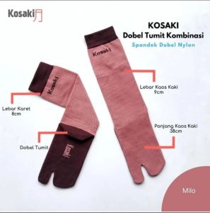 Kaos Kaki Muslimah Jempol Panjang KOSAKI KOMBINASI L Dobel Tumit Dobel Nylon
