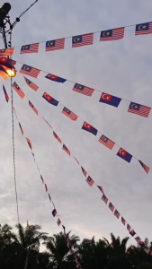 Malaysia Bunch Flag/Malaysia Hanging Flag 20 Feet/Jalur Gemilang Bendera Negeri Bertali/Panji