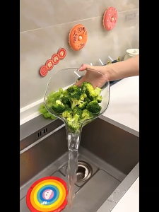 [ซื้อ1แถม1] ตะกร้าล้างผัก/ผลไม้ ตะกร้าพลาสติก มีรูระบายน้ำ สําหรับล้างผัก/ผลไม้