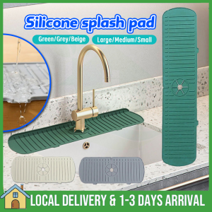 厨房水槽水池防溅垫 Kitchen Faucet Splash Pad 61*14.5CM Silicone Sink Faucet Splash Guard Mat Water Save Drain Rack Countertop Protector Fast Drying 沥水垫