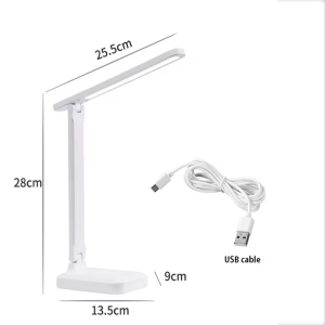 LED Rechargeable Table Lamp 3 Modes Student Study Dormitory Reading Light Adjustable Touch Switch Folding Desk Lamp Night Light