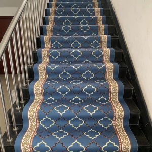 Full Coverage No-Glue Red Chinese Style Anti-Slip Soundproof Stair Carpet