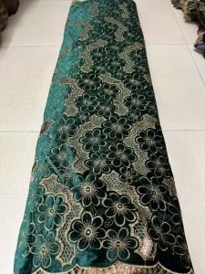 New Velvet Lace Fabric High Quality Lace Nigerian Lace Trim Luxury Laces On Sale 5 Yards Dubai African Fabrics Woman Dress Sew