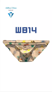 Mens Brief : Polyester Ice Silk Cartoon Print Brief (MF W814)