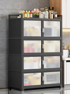 Kitchen Aluminum Alloy Floor Standing Multi-layer Storage Rack Modern Simple Style Dishware Utensils Organizer Popular Ground Shelf