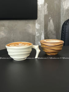 Retro Bamboo Node Ceramic Coffee Cup Handheld Rustic Texture Creative Shape Latte Art Cup Mugs for Adults Chinese Brand HS