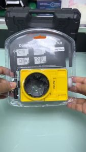 (จัดส่งฟรี)ชุดติดตั้งตัวล็อคพร้อมเทมเพลตนำสำหรับประตูไม้ตะขอถอดความตึงแถวตัวล็อค แดง/เหลือง