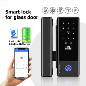 TTlock App Fingerprint Smart Lock Wifi Remote Control With Ic Card Password For Frameless Glass Door Push Or Sliding Door