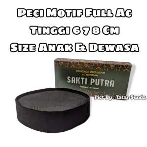 Peci Full Ac Tinggi 6 Cm Exclusive Kopiah Songkok Bludru Hitam Premium