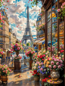 Jigsaw Puzzle for Adults 500/1000/1200/2000PCS Paris City Floral Artwork Mindful Game Stress Relief Decor Gift