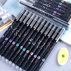 12pcs/Box Constellation pen Black ink Erasable Gel Pen