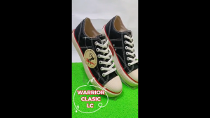 WARRIOR Sepatu Sekolah Kuliah Cewek Cowok Kekinian Warior Classic Tali Lowcut Pendek Bahan Canvas Sol Karet Hitam Putih Ukuran 37 sd 44