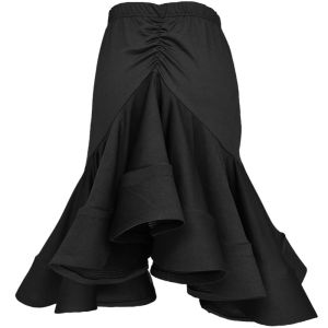 Adult Women Black High Waist Irregular Latin Dance Skirt Tango Ballroom Competition Evening Party Stage Performance Costume