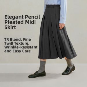 INMAN | Retro Campus Style A-line Pleated Skirt