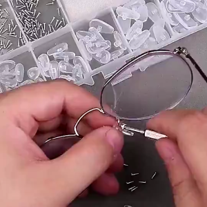 Silicone Glasses Nose Pad Kit Soft Oval Silicone Air Chamber Glasses Anti-slip Nose Pad Repair Tools