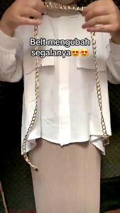 Ikat pinggang rantai kotak Belt Korean fashion wanita simple