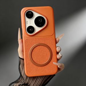 Luxury Retro Leather Texture Magnetic Case For Huawei Pura 90 80 70 Pro Max Mate 80 70 60 Wireless Charging Plating Cool Cover
