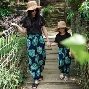 Bohemian Lantern Pants Cotton Family Matching Summer Vacation Outfit for Mothers Daughters Sons - Parent-Child Clothing Set