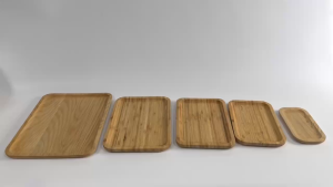 Đĩa gỗ hình chữ nhật tối giản lựa chọn thân thiện bền đẹp cho bàn ăn tiệc nhẹ và quán ăn