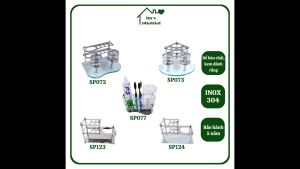 Kệ để bàn chải đánh răng Inox 304 PHÁT ĐẠT kệ ly súc miệng giá cắm bàn chải đánh răng (SP072.073.077.123.124)