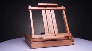 MEEDEN Studio Sketchbox Table Easel with Metal Lined Drawer - Adjustable Solid Beech Wood Tabletop Easel & Sketchbox Artist Easel with Storage for Studio or Plein Air - Holds Max 34" Walnut