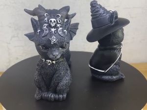 Halloween Decorative Gift Cat Sculpture Lawn Figure Desktop Sculpture Horror Statue Home Garden Yard Decor Holiday Gifts