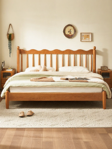 YUANSHI YUANSU | French Style Solid Wood Bed Double