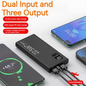 100% original PD 22.5w powerbank fast charging powerbank 100000mah original fast charging 80000mAh 50000mah 20000MAH with LED Display for HUAWEI apple