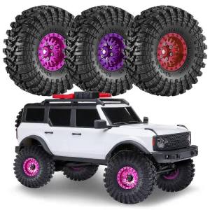 1.0 Metal Beadlock Wheels Mud Terrain Tires For 1/18 1/24 RC Crawler Axial SCX24 AX24 FMS FCX24 TRX4M Ascent-18 Upgrade Parts