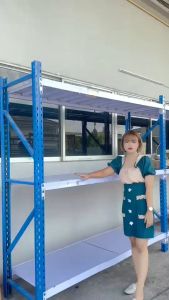 ชั้นวางสินค้าอเนกประสงค์ 4ชั้น(รับน้ำหนัก100-500kg)ชั้นวางของ ชั้นสต๊อก ชั้นเก็บสินค้า โกดังสินค้า สีน้ำเงินขาว ชั้นวางโกดัง ชั้นวาง Warehouse Shelf