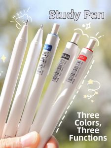 OUKUMAN | Quick Drying 3-Color Switchable Retractable Pens Set
