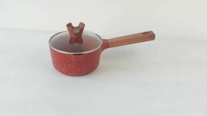 DONNOR 16cm/6.3inch Granite Non-Stick Milk Pot PFOA-Free Low-Smoke Induction & Gas Stove Compatible Easy Clean Small Saucepot