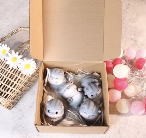 Set - Lẻ mô hình tượng 5 mèo con biểu cảm đáng yêu DECOR trang trí bàn làm việc - xe Oto quà tặng lưu niệm