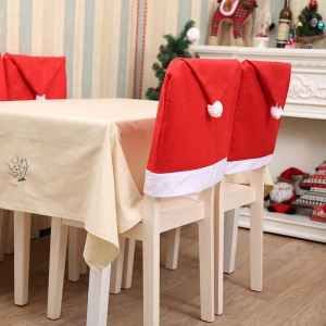 Miumiu Christmas Chair Covers 50x60cm Xmas Chair Back Cover Hat Christmas Dinning Room Decoration