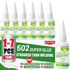 502 Super Glue Extra Strong Instant Adhesive High Viscosity Quick Dry Multi‑purpose For Metal Plastic Wood DIY Glass Rubber 20G