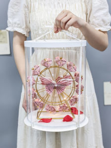 Handmade Birthday Gift DIY Material Kit Rotating Ferris Wheel Money Cant Buy Foldable Heart Shaped Love Gift Box for Girlfriend