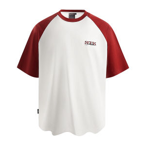 STK SmallTownKid American Retro round Neck Short Sleeve T-Shirt Casual Loose Fit Youth Trend Summer Fashion Streetwear