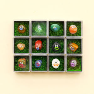 1PC Mini Mineral Rock Crystals Gift Box with Cute Pet Expressions Natural Gemstone Healing Energy Stones Irregular Shape Collect