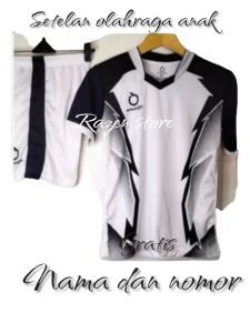 Setelan olahraga anak gratis nama dan nomor punggung sponsor sepak bola futsal voly badminton tennis uniseq