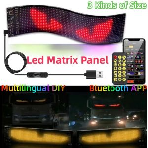 Car Truck Devils Eye Animation Display Lights 5V USB LED Matrix Pixel Panel with App Remote Control Multilingual Led Flexible Scrolling Bright Advertising LED Signs RGB Pattern