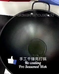 《Pre-Seasoned》Hammer Mesh Pattern Traditional Handmade Carbon Steel Wok 手工千锤锻打锅 老式熟铁锅 铸铁炒锅 Kuali Besi Non Coated