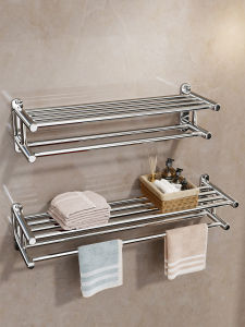 Non-drilling Bathroom Towel Rack Dual Rods