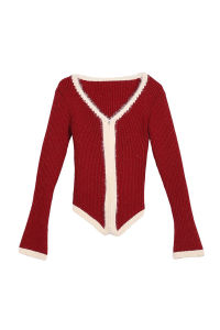 SHUAIYUE | Áo Cardigan Knit V-Neck Đính Cúc Thời Trang Ngọt Ngào và Cá Tính