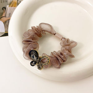 Elegant Butterfly Knot Hair Ties Water Diamond High Elasticity No Trace Hair Bands Fashionable Hair Accessories for Women