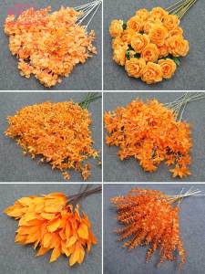 Hoa Cưới Màu Cam Hoa Lụa Trang Trí Lễ Cưới Hoa Cầu Vồng Hoa Dẫn Đường Hoa Cầu Vồng Hoa Cầu Vồng